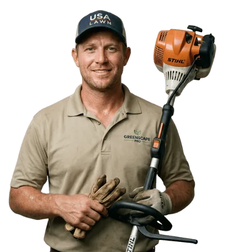 A landscaper ready to help, illustrative