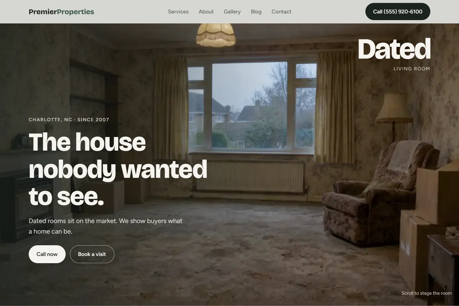Screenshot of the Real Estate Agents demo website on a computer