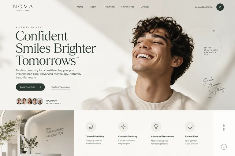 Illustrative dental clinics website design