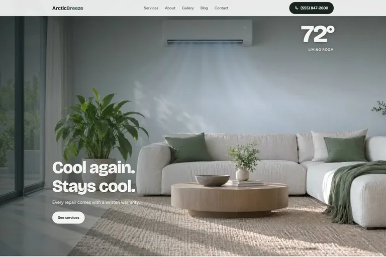 Illustrative hvac website design